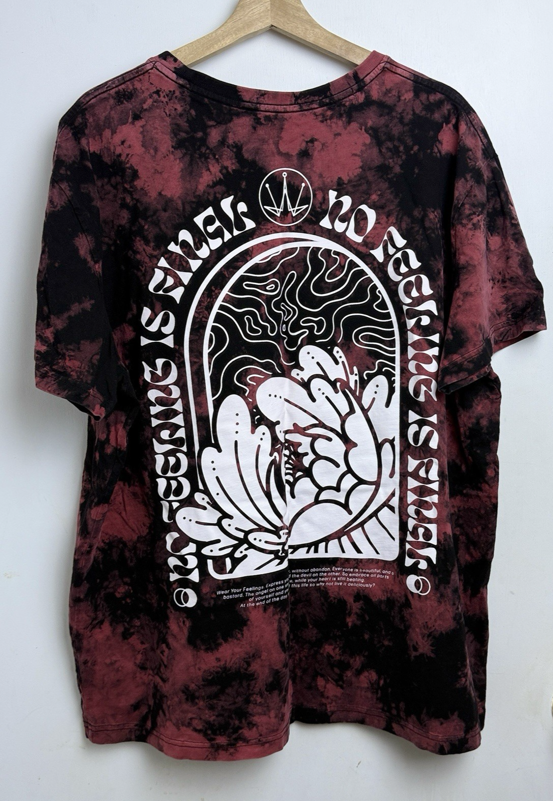 Beautiful Bastard Shirt Mens 2xl Red Tie-Dye Graphic Tee Skater Grunge Punk Emo